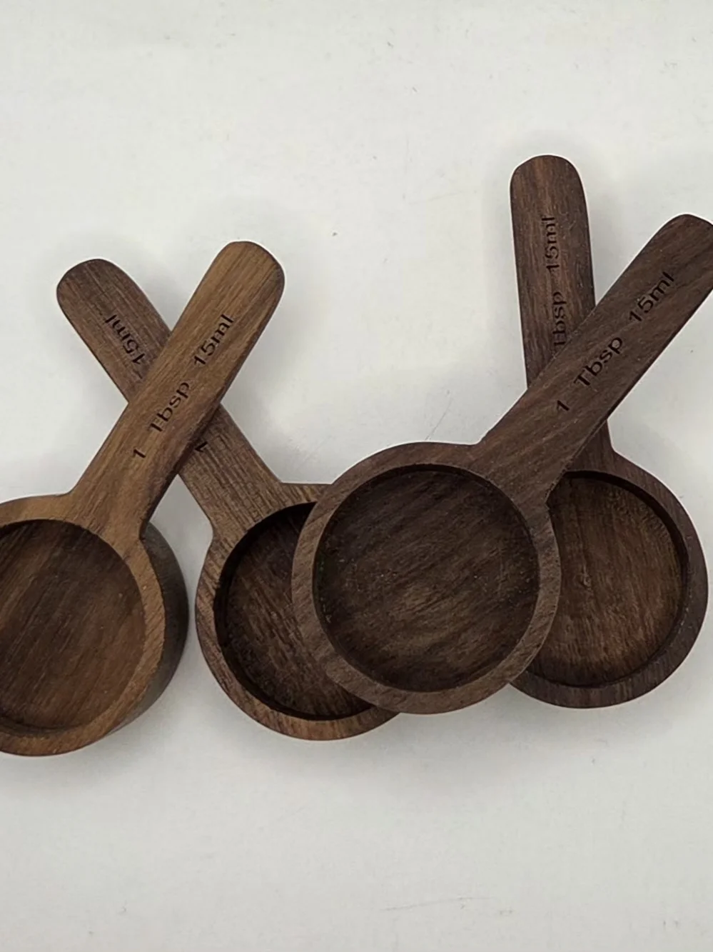 4 Pcs Coffee Wooden Scoop for Canisters Jars 15ml 1 Tablespoon Small Coffee